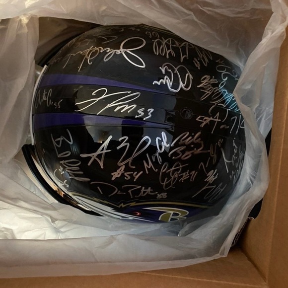 2012 Super Bowl Baltimore Ravens Team Autographed Helmet
